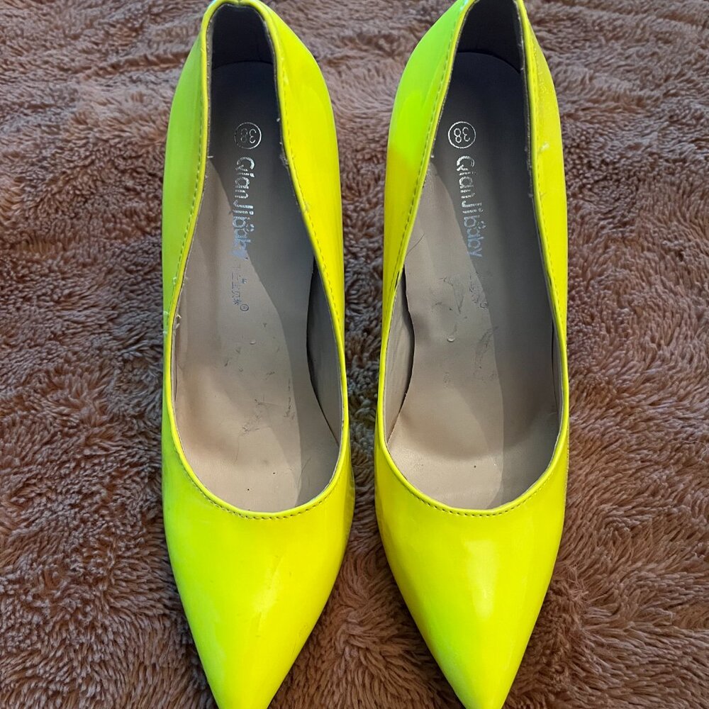 Neon Yellow Stilettos - Picture 2 of 5
